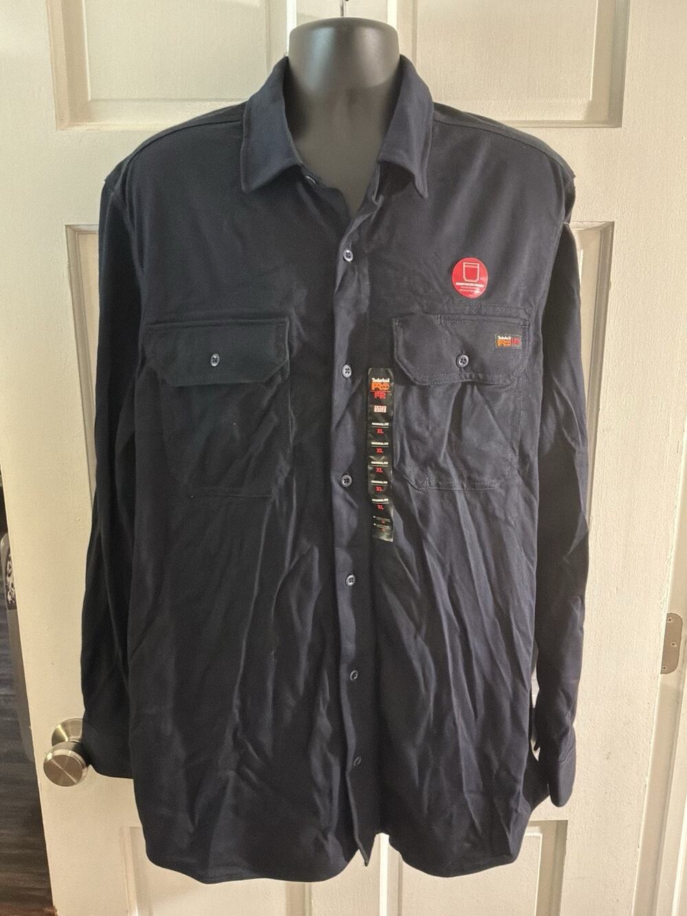 Timberland PRO Blue Men's Shirt FR Button Front Shirt, Black